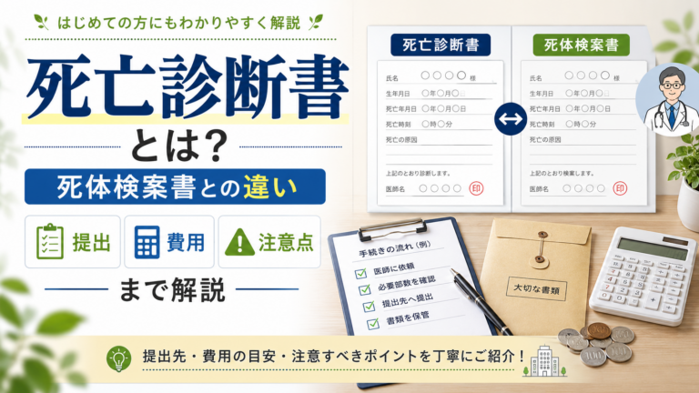 死亡診断書とは？死体検案書との違いから提出・費用・注意点まで解説