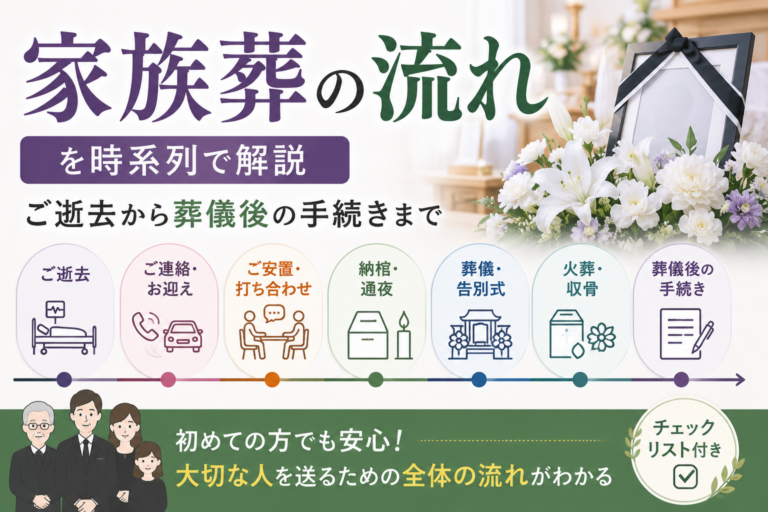家族葬の流れを時系列で解説｜ご逝去から葬儀後の手続きまで