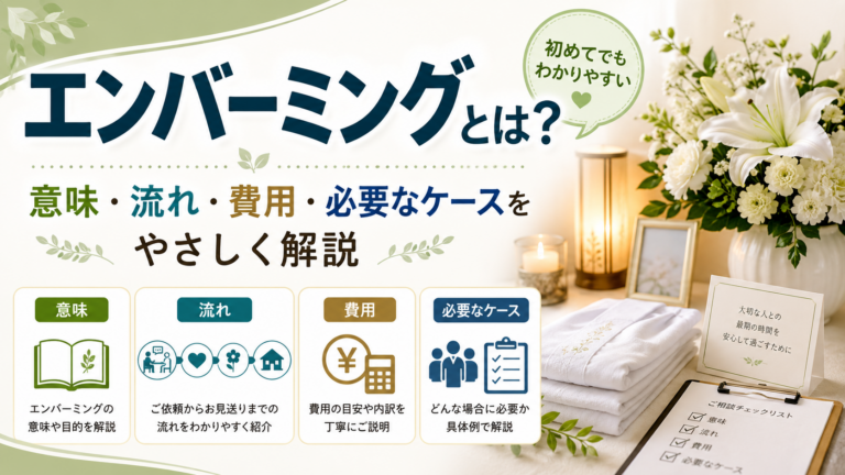エンバーミングとは？意味・流れ・費用・必要なケースをやさしく解説