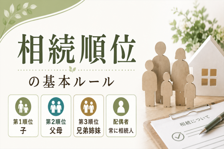 相続順位の基本ルール｜誰がどの順番で相続するかを整理します