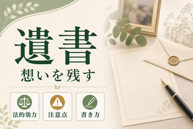 遺書とは「想い」を残す手段｜法的効力の注意点と後悔しない書き方を解説