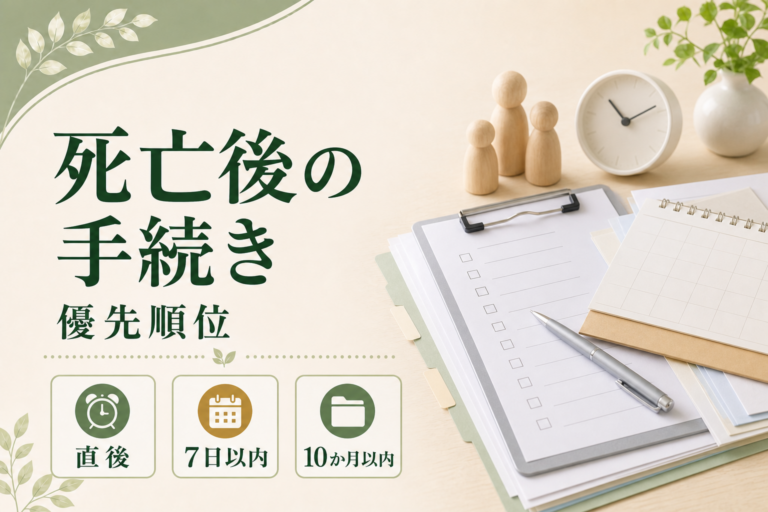 死亡後の手続きは何をする？直後から10か月以内までの流れと優先順位を解説