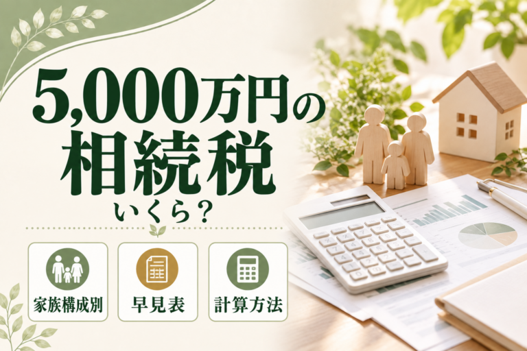 5,000万円の相続税はいくら？家族構成別の早見表と計算方法をわかりやすく解説